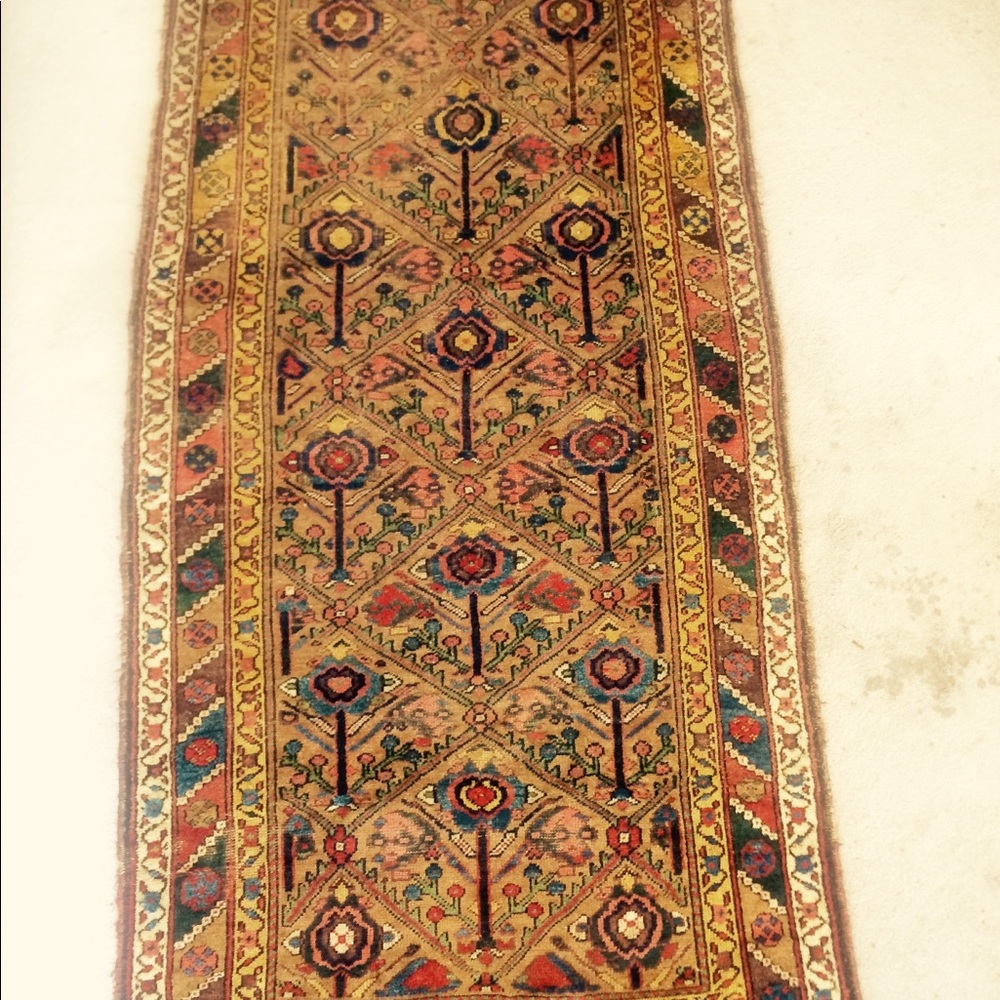 Antique hand knotted Caucasian decorative rug.